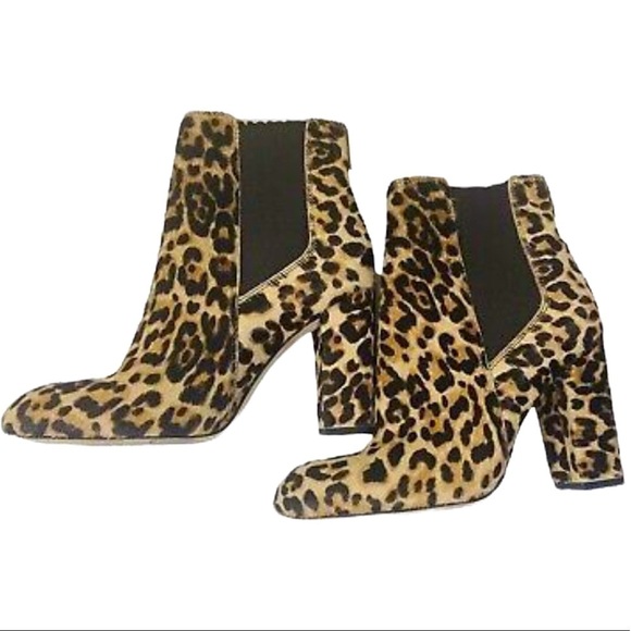 Sam Edelman Women’s Cow Hair Leopard Print Chunky Heel Ankle Boots Size 7.5 - Picture 2 of 14